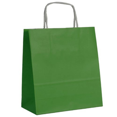 Saco de Papel Colorido com Asas Torcidas 46x16x49cm - Verde Escuro