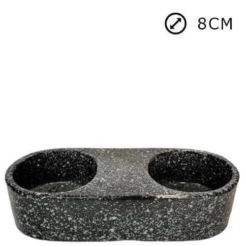 Suporte de Círios Duplo Nº1 em Cerâmica para Cemitério Diam. 8cm - Preto