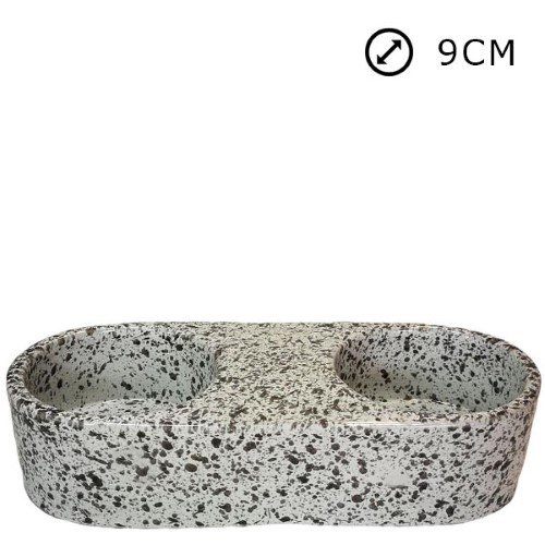 Suporte de Círios Duplo Nº2 em Cerâmica para Cemitério Diam. 9cm - Branco