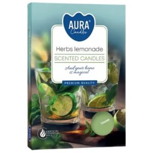 Velas Tealight Perfumadas - Pack 6, 370 Limonada de Ervas