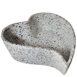 Taça Coração em Cerâmica para Cemitério Nº1 22cm - Branco