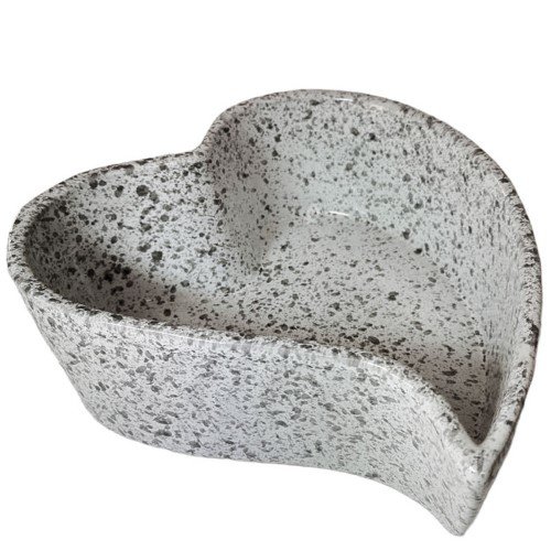 Taça Coração em Cerâmica para Cemitério Nº1 22cm - Branco