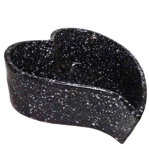 Taça Coração em Cerâmica para Cemitério Nº1 22cm - Preto