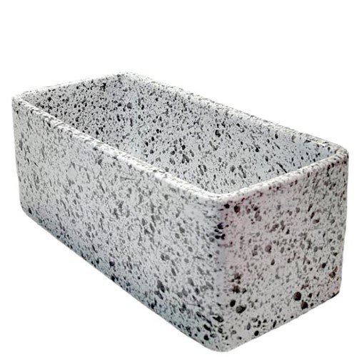 Taça Espanha Retangular em Cerâmica para Cemitério - Branco