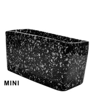 Taça Espanha Retangular Mini em Cerâmica para Cemitério - Preto