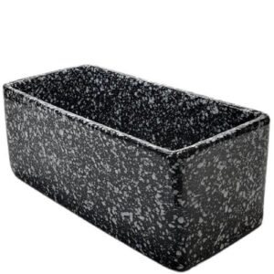 Taça Espanha Retangular em Cerâmica para Cemitério - Preto