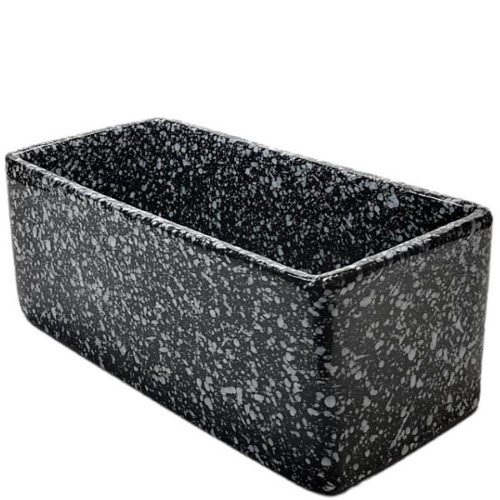 Taça Espanha Retangular em Cerâmica para Cemitério - Preto