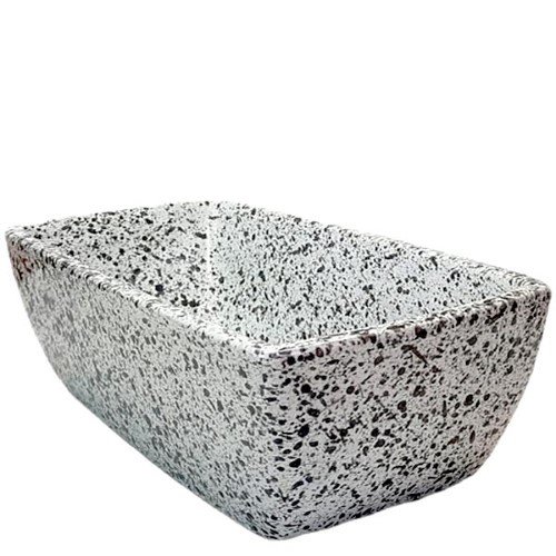 Taça Floreira Baixa Nº1 em Cerâmica para Cemitério - Branco