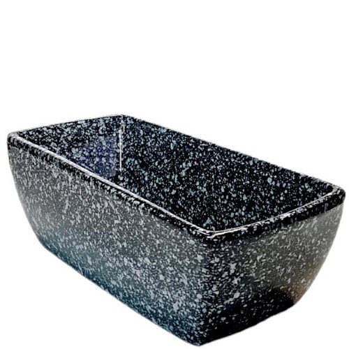 Taça Floreira Baixa Nº1 em Cerâmica para Cemitério - Preto