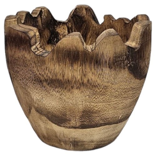 Taça Decorativa em Madeira 20x20x17cm