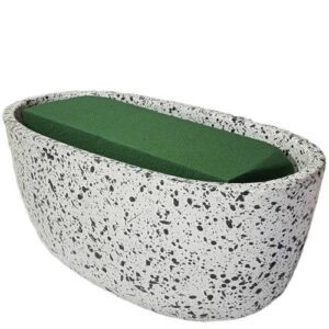 Taça Oval Nº1 em Cerâmica para Cemitério - Branco