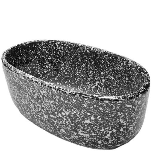 Taça Oval Nº1 em Cerâmica para Cemitério - Preto