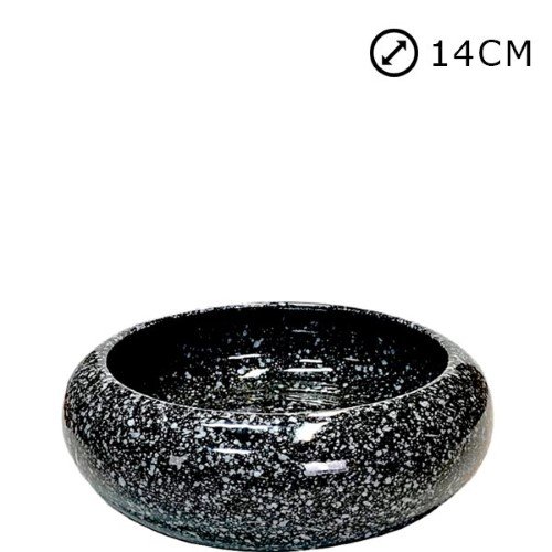 Taça Pneu Nº0 em Cerâmica para Cemitério para Esponja 14cm - Preto