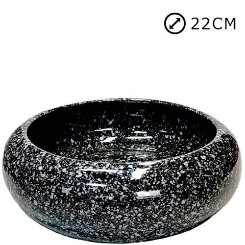 Taça Pneu Nº3 em Cerâmica para Cemitério para Esponja 22cm - Preto