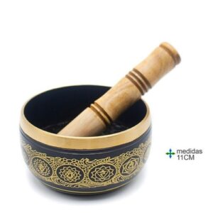 Taça Tibetana Redonda em Metal 11cm - Preto