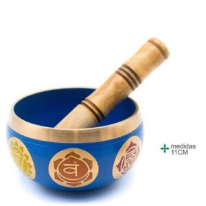 Taça Tibetana Redonda em Metal 11cm - Azul