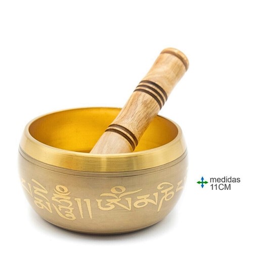 Taça Tibetana Redonda em Metal 11cm - Creme