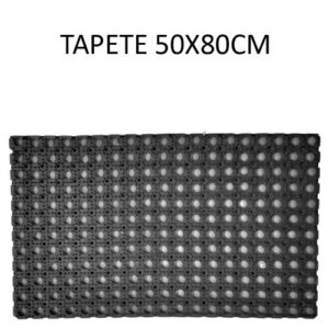 Tapete de Entrada Retangular Perfurado 50x80cm - Preto