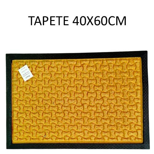 Tapete de Entrada Retangular Tufado 40x60cm - Amarelo