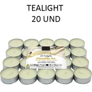 Velas Tealight Perfumadas - Pack 20, Baunilha