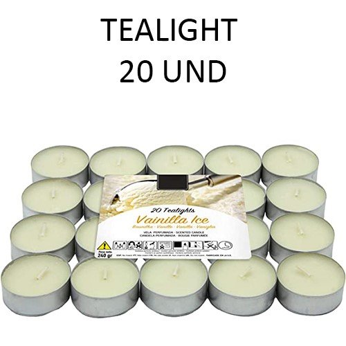 Velas Tealight Perfumadas - Pack 20, Baunilha