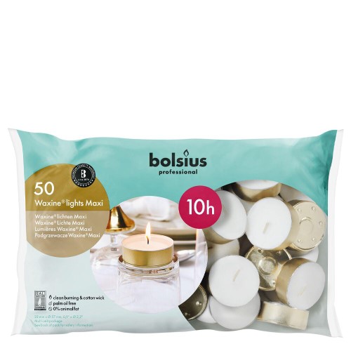 Velas Tealight para Eventos - Pack 50, Dourado, 10h de Duração