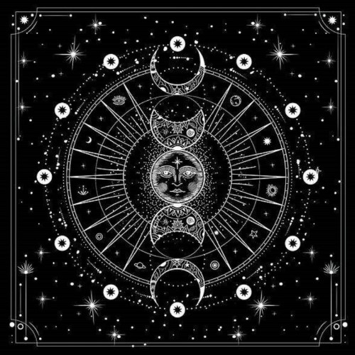 Toalha de Tarot 75x75cm - Sol e Lua