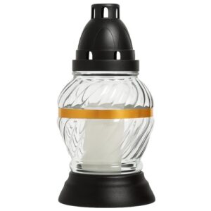 Candeeiro de Vidro 470L com Tampa - Recarga P195, Preto