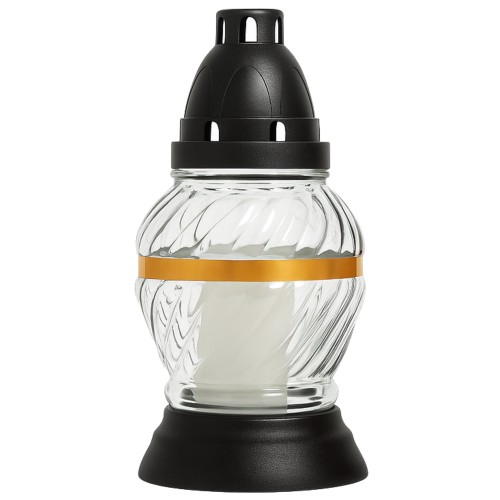 Candeeiro de Vidro 470L com Tampa - Recarga P195, Preto