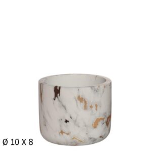 Vaso em Cerâmica 10x8cm - Efeito Mármore Dourado