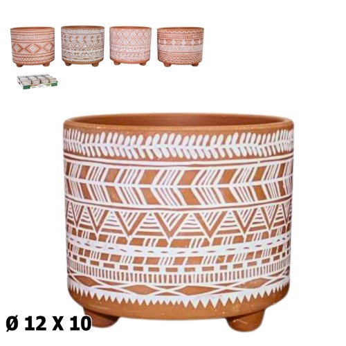 Vaso com Pés em Cerâmica 12x12x10cm