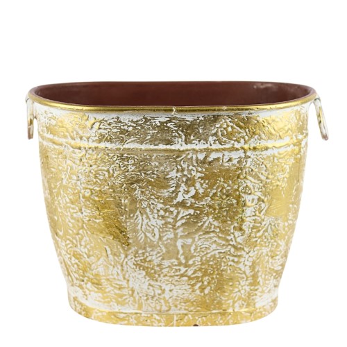 Vaso Oval em Latão 36x21x27cm