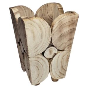 Vaso em Madeira com Pés 21x21x30cm