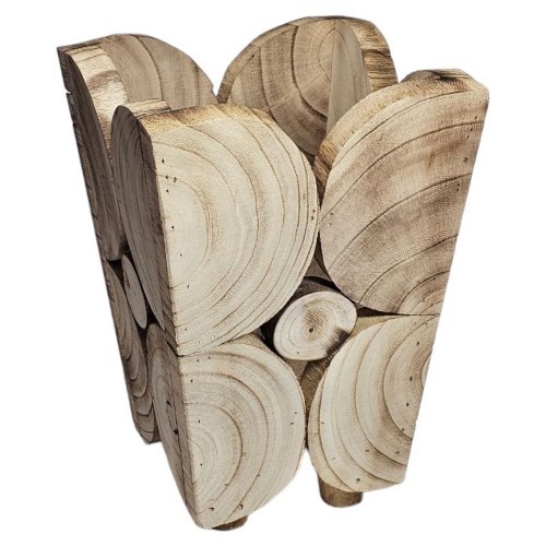 Vaso em Madeira com Pés 21x21x30cm