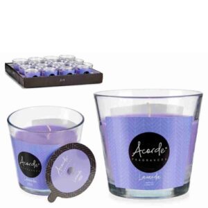 Vela Perfumada em Copo de Vidro - 27h Duração, Lavanda