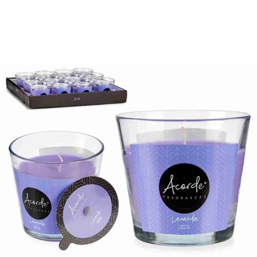 Vela Perfumada em Copo de Vidro - 27h Duração, Lavanda
