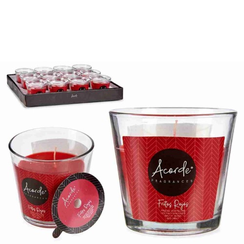 Vela Perfumada em Copo de Vidro - 27h Duração, Frutos Vermelhos