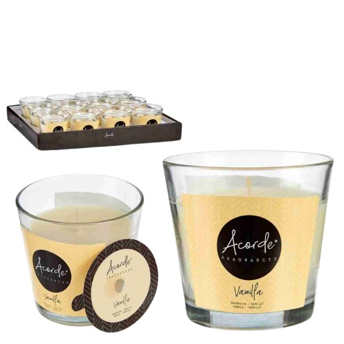 Vela Perfumada em Copo de Vidro - 27h Duração, Baunilha