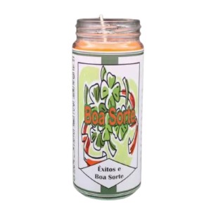 Vela em Copo de Vidro - Êxitos e Boa Sorte