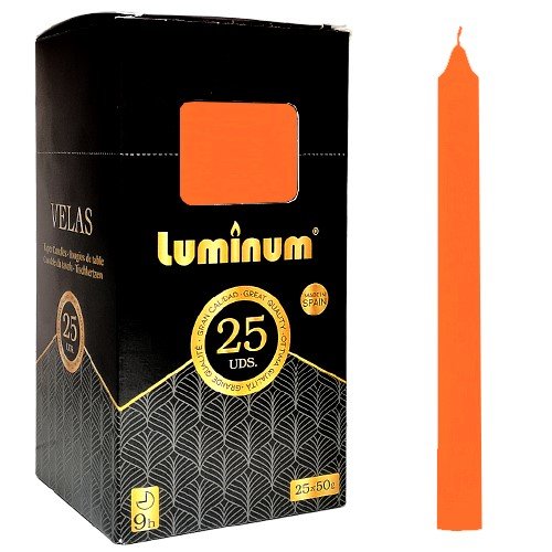 Vela Cónica 20cm - Pack 25, Laranja