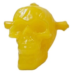 Vela Figura Caveira 3 Mechas - Amarelo