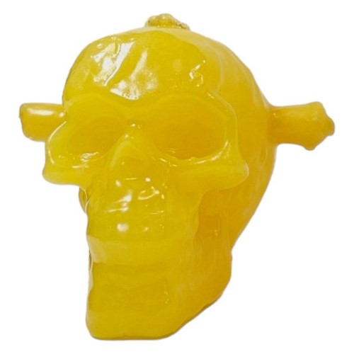 Vela Figura Caveira 3 Mechas - Amarelo