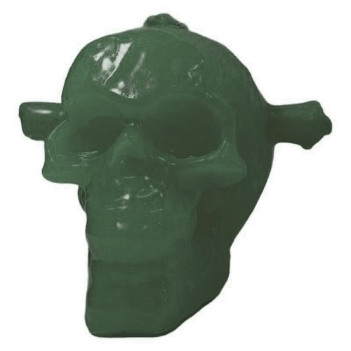 Vela Figura Caveira 3 Mechas - Verde