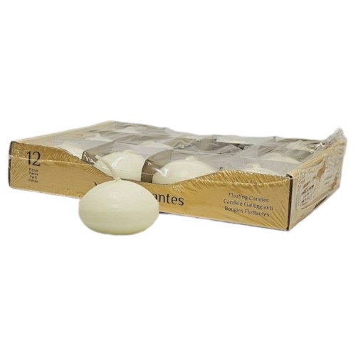 Velas Flutuantes - 12 Unidades, Creme