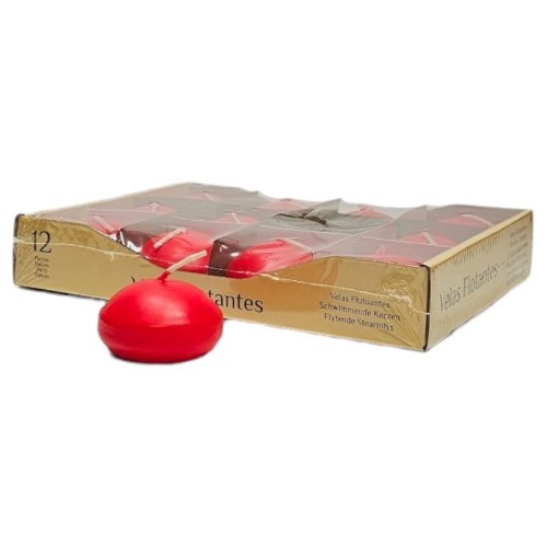 Velas Flutuantes - 12 Unidades, Vermelho