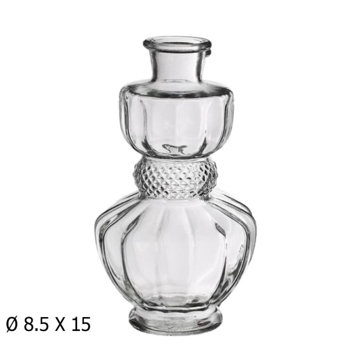 Jarra em vidro transparente com detalhes texturizados e design elegante