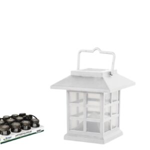 Lanterna Solar LED em Plástico 8,5x8,5x9,5cm - Branco