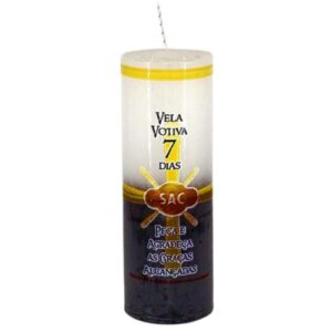 Vela Votiva 7Dias - Branco / Preto