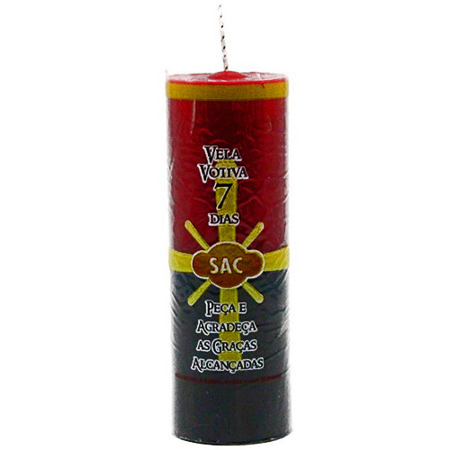 Vela Votiva 7Dias - Vermelho / Preto