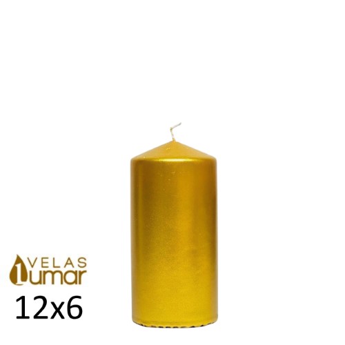 Vela Decorativa 12x6cm - Dourado Metalizado